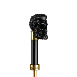 Bold Burgundy Umbrella with Artisan Skull Handle for a Unique Style