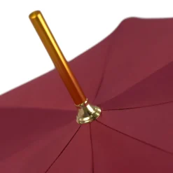 Bold Burgundy Umbrella with Artisan Skull Handle for a Unique Style
