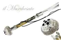 Calzascarpe placcato Argento di lusso con paletta in ottone