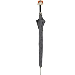 Carnival of Shadows: Grey Umbrella with Intricate Clown Handle