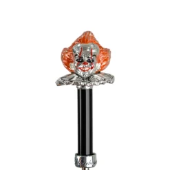 Carnival of Shadows: Grey Umbrella with Intricate Clown Handle