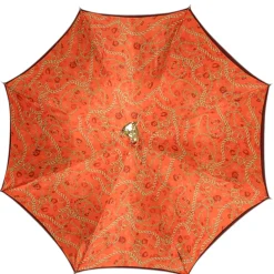 Chic Companion: Red Umbrella with Gold Chihuahua Handle