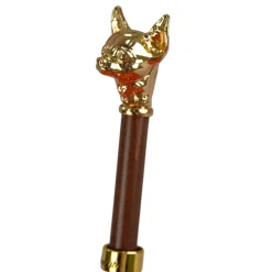 Chic Companion: Red Umbrella with Gold Chihuahua Handle