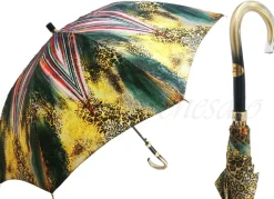 Classico ombrello con fantasia astratta e leopardata