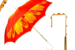 Colorful Handcrafted Umbrella with Flower, Made in Italy