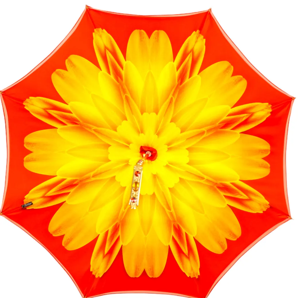 Colorful Handcrafted Umbrella with Flower, Made in Italy