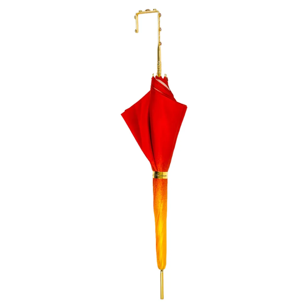 Colorful Handcrafted Umbrella with Flower, Made in Italy