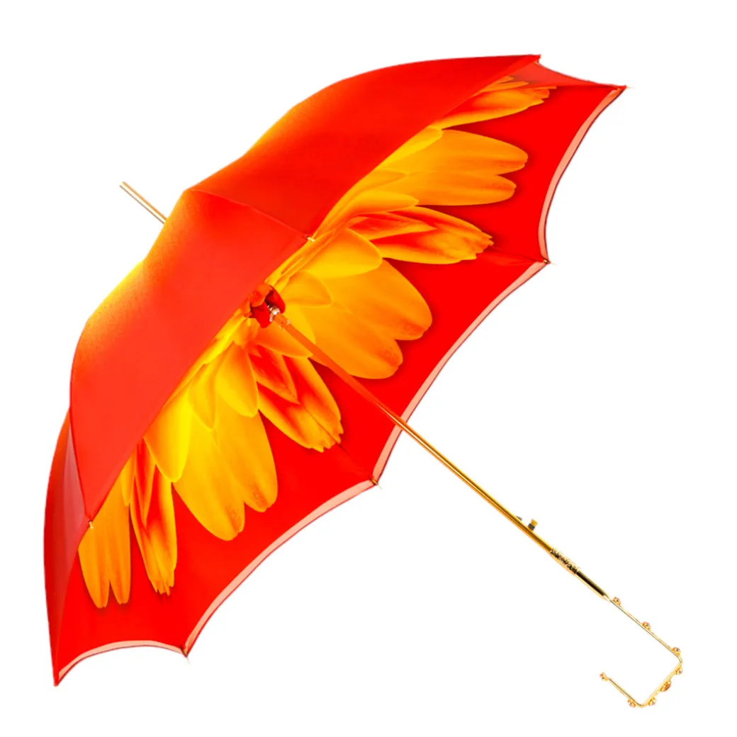 Colorful Handcrafted Umbrella with Flower, Made in Italy