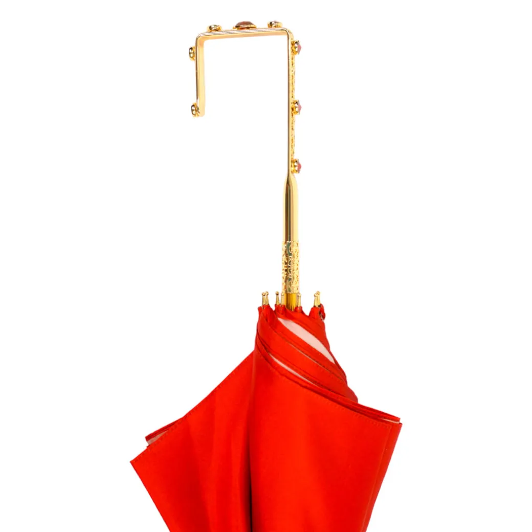 Colorful Handcrafted Umbrella with Flower, Made in Italy