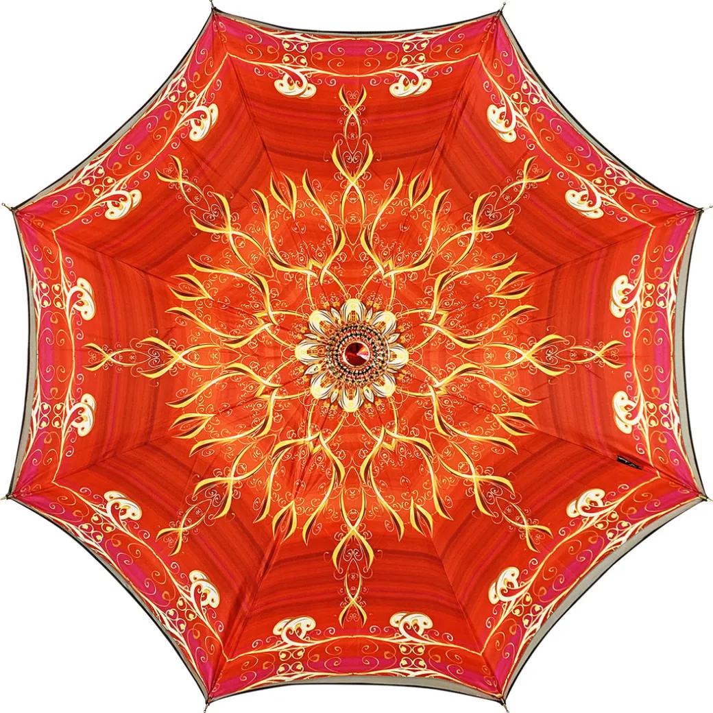 Crema e ombrello rosso con design esclusivo