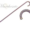 Crook Walking Cane Encrust di cristalli di zaffiro