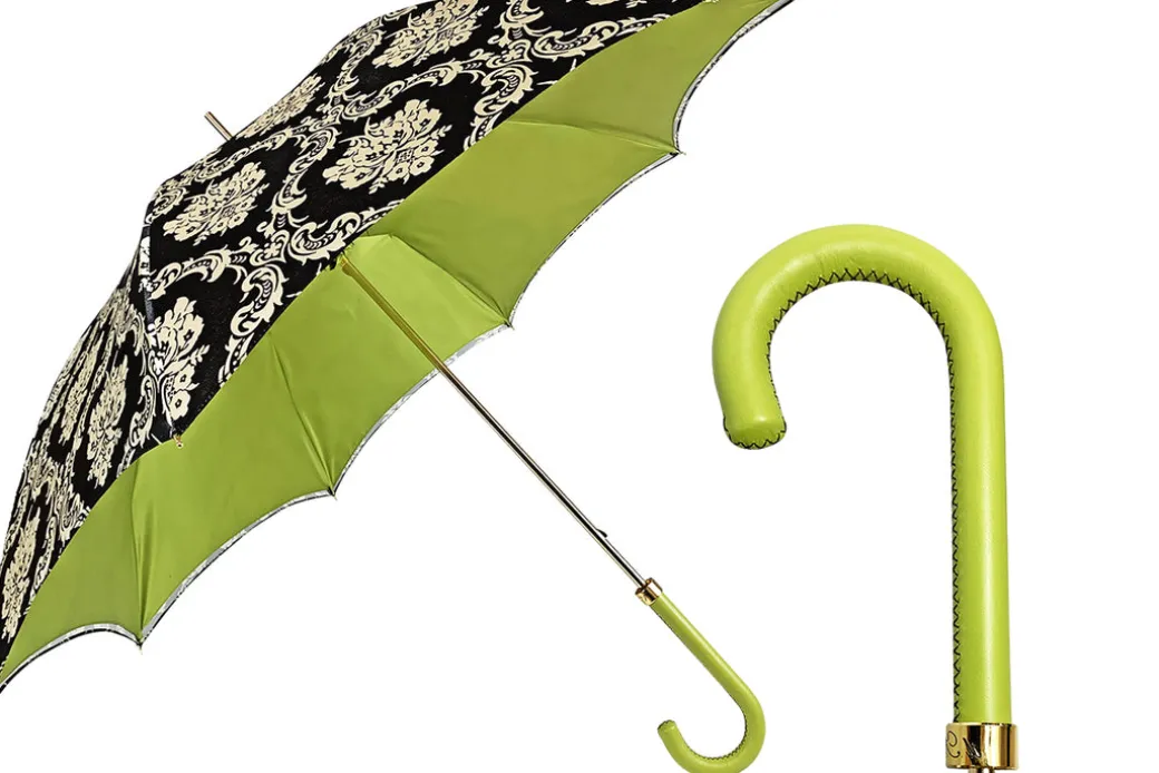 Damasco nero alla moda con verde fantastico