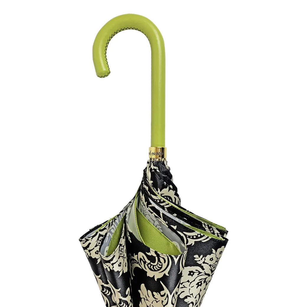 Damasco nero alla moda con verde fantastico
