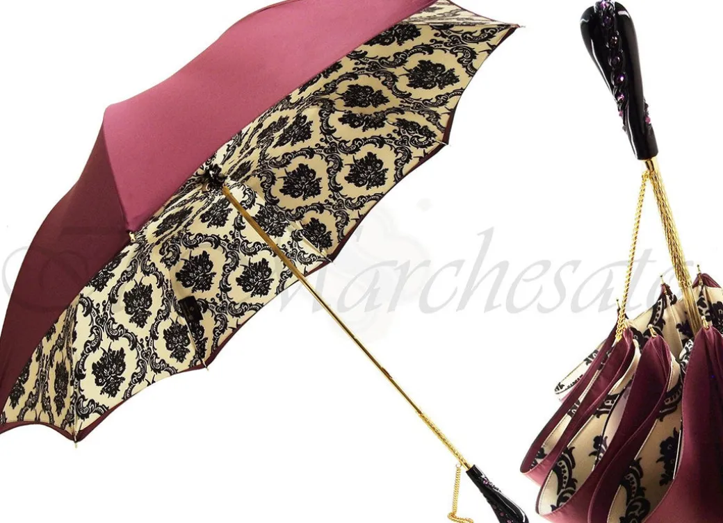 Design barocco in beige e nero, Ombrello Italiano di lusso