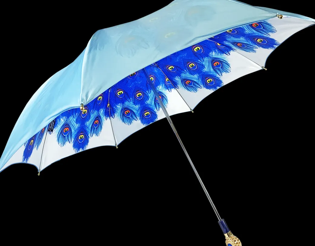 Design esclusivo del pavone con cristalli di zaffiro