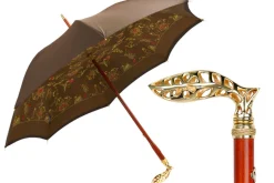 Double Cloth Men's Umbrella - 24K Goldplated handle