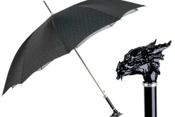 Dragon’s Fury: Black Umbrella with Fierce Dragon Handle