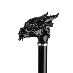 Dragon’s Fury: Black Umbrella with Fierce Dragon Handle