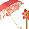 Elegant Floral Umbrella with Exquisite Red Flower Handle