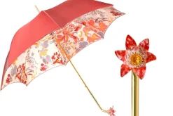 Elegant Floral Umbrella with Exquisite Red Flower Handle