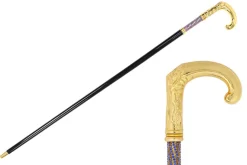 Elegant Italian Craftsmanship: Luxury Walking Cane with 24K Gold Plati