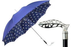 Elegant men's umbrella with silverplated 925 handle