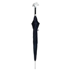 Elegant polka dot umbrella with silverplated horse handle