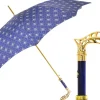 Elegant Umbrella with Filigree Metal Handle and Lily Design