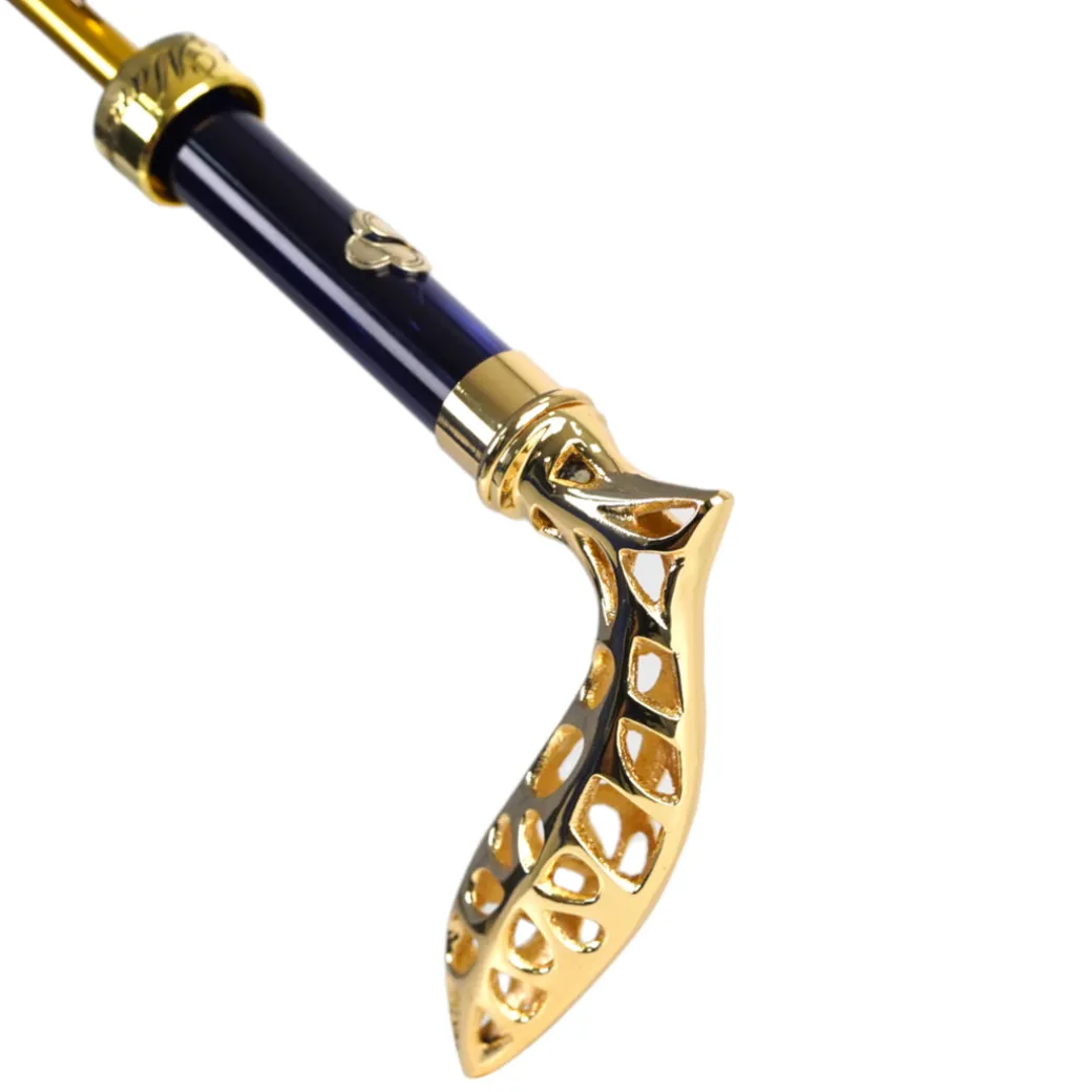 Elegant Umbrella with Filigree Metal Handle and Lily Design