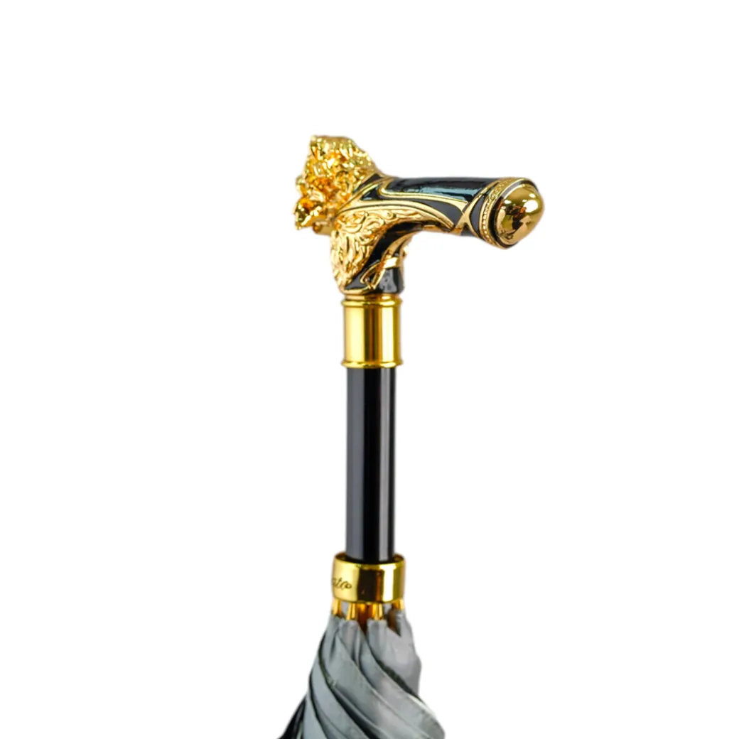 Elegant Umbrella with Gold-Plated Lion Handle – Limited Edition