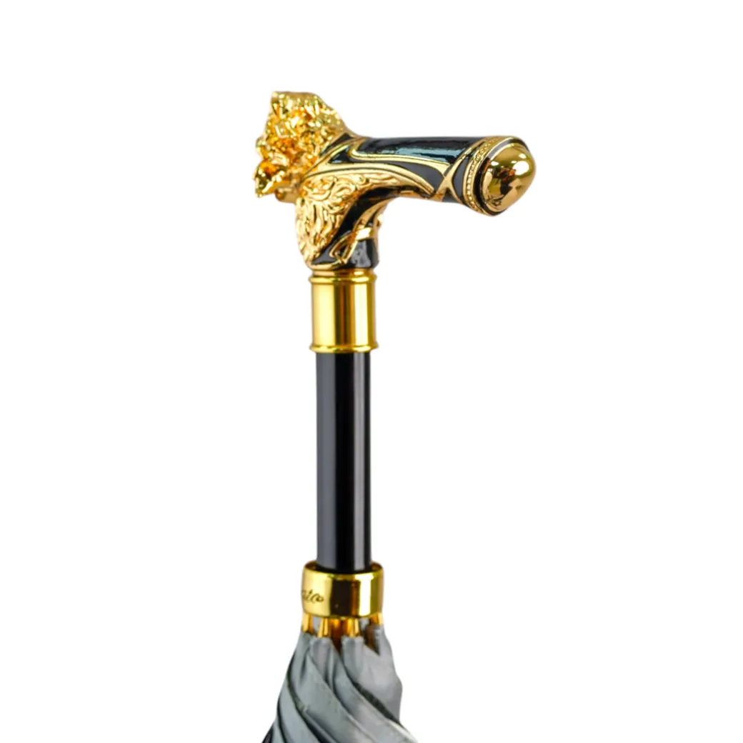 Elegant Umbrella with Gold-Plated Lion Handle – Limited Edition