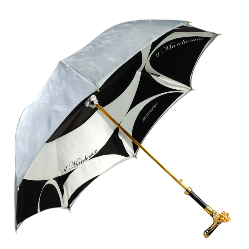 Elegant Umbrella with Gold-Plated Lion Handle – Limited Edition
