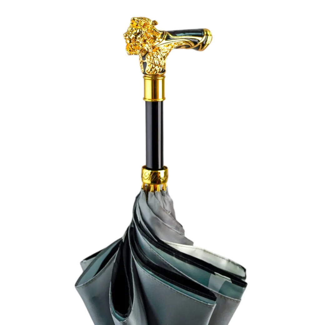 Elegant Umbrella with Gold-Plated Lion Handle – Limited Edition