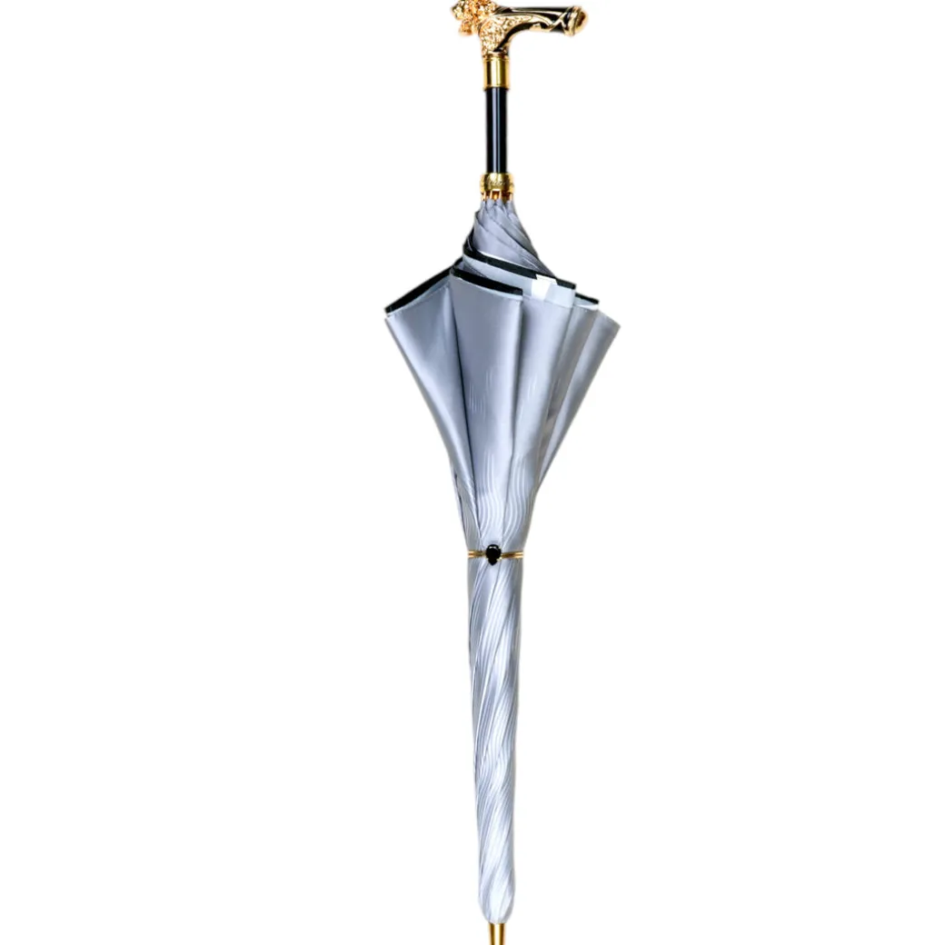 Elegant Umbrella with Gold-Plated Lion Handle – Limited Edition