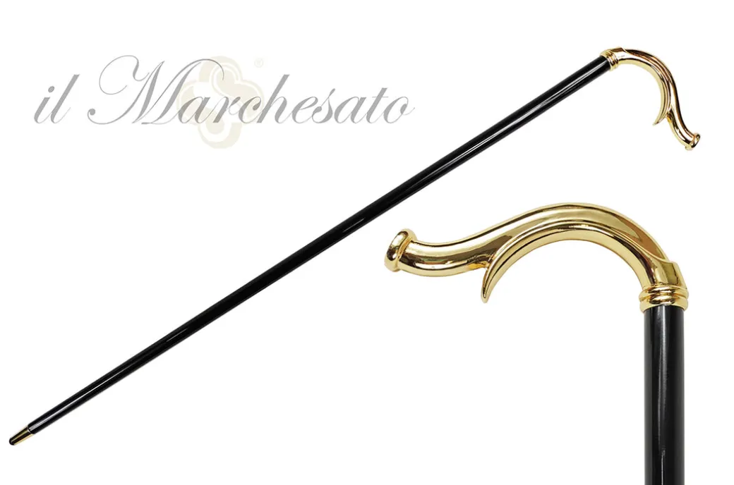 Elegante bastone da appoggio in ottone placcato oro24K
