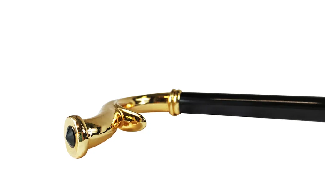 Elegante bastone da appoggio in ottone placcato oro24K