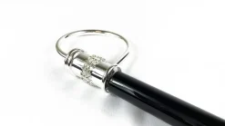 Elegante bastone da passeggio placcato argento da collezione