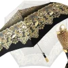 Elegante ombrello con disegno in pizzo e leopardo