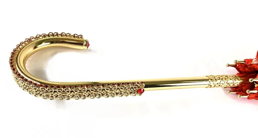 Elegante ombrello con stampa animalier interna, doppio tessuto
