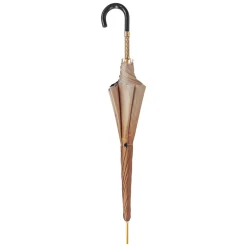Elegante ombrello da donna con design a fiori neri e marroni