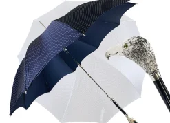 Elegante ombrello da uomo con falco placcato argento