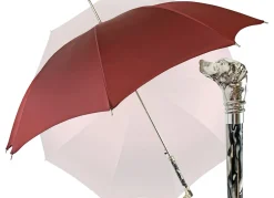 Elegante ombrello da uomo con falco placcato argento