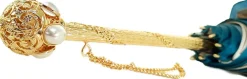 Elegante ombrello di lusso con sfumatura turchese - made in Italy