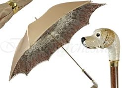 Elegante ombrello in stile Animalier e Cane Smaltato a mano