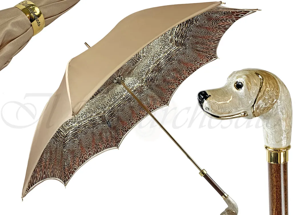 Elegante ombrello in stile Animalier e Cane Smaltato a mano