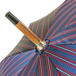 Elegante ombrello maschile con manico in pelle nera