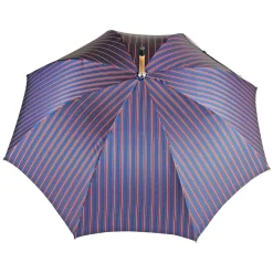 Elegante ombrello maschile con manico in pelle nera