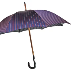 Elegante ombrello maschile con manico in pelle nera