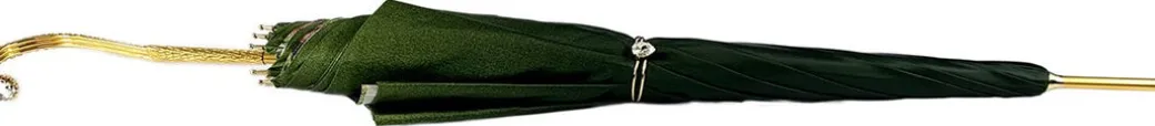 Elegante ombrello verde motivo floreale