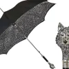 Elegante ombrellone - lupo 925 argento con design della pelliccia